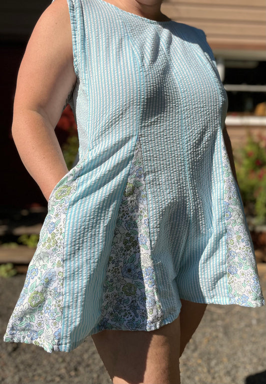 Seersucker Hollyhock Romper