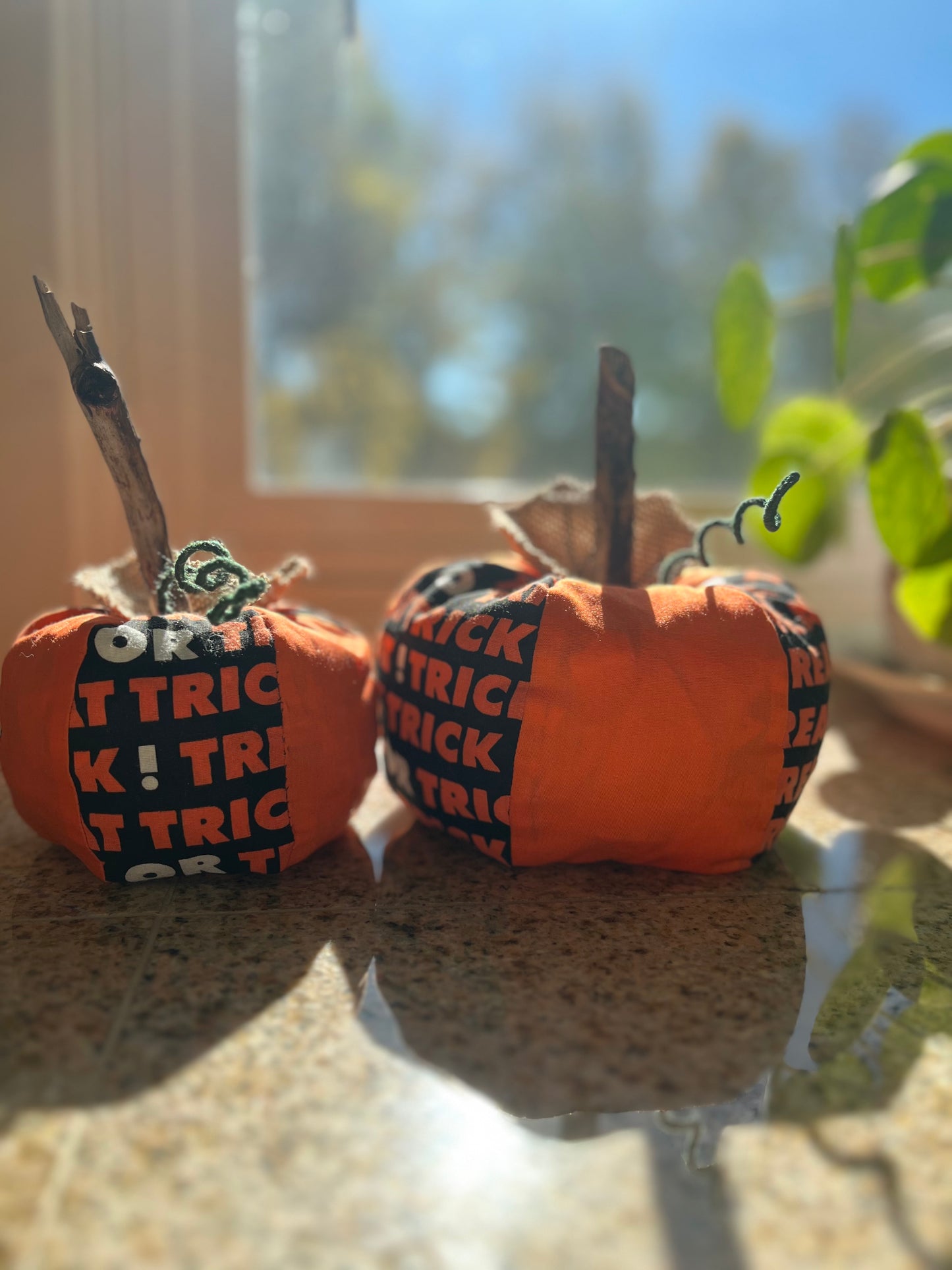 Set of 2 Trick Or Treat Pumpkins