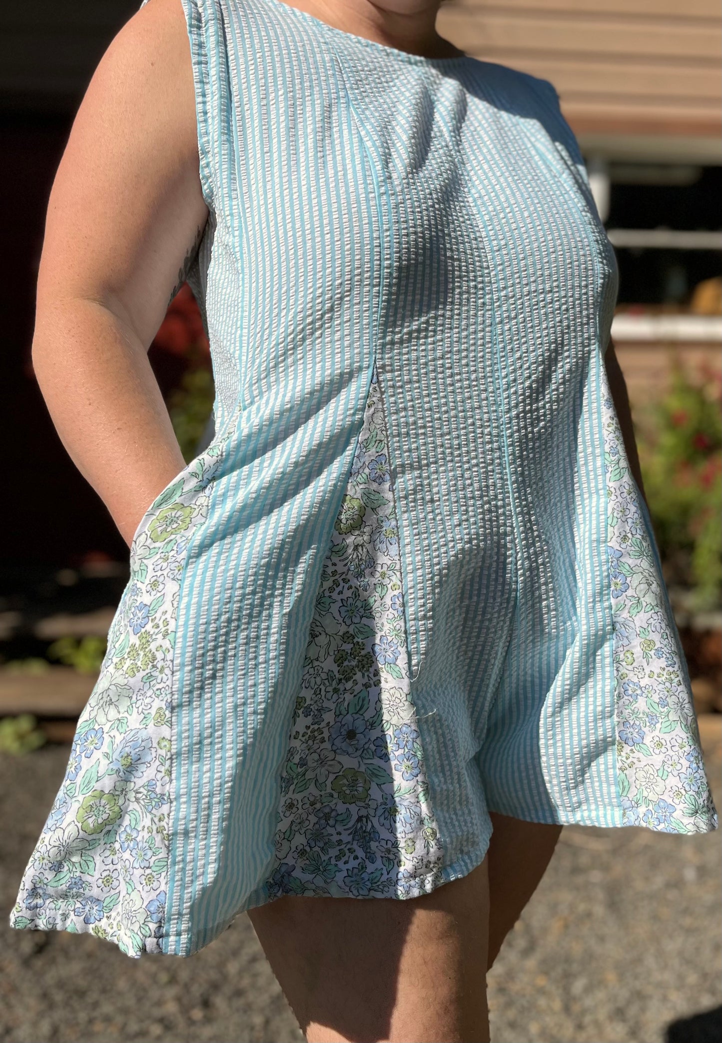 Seersucker Hollyhock Romper