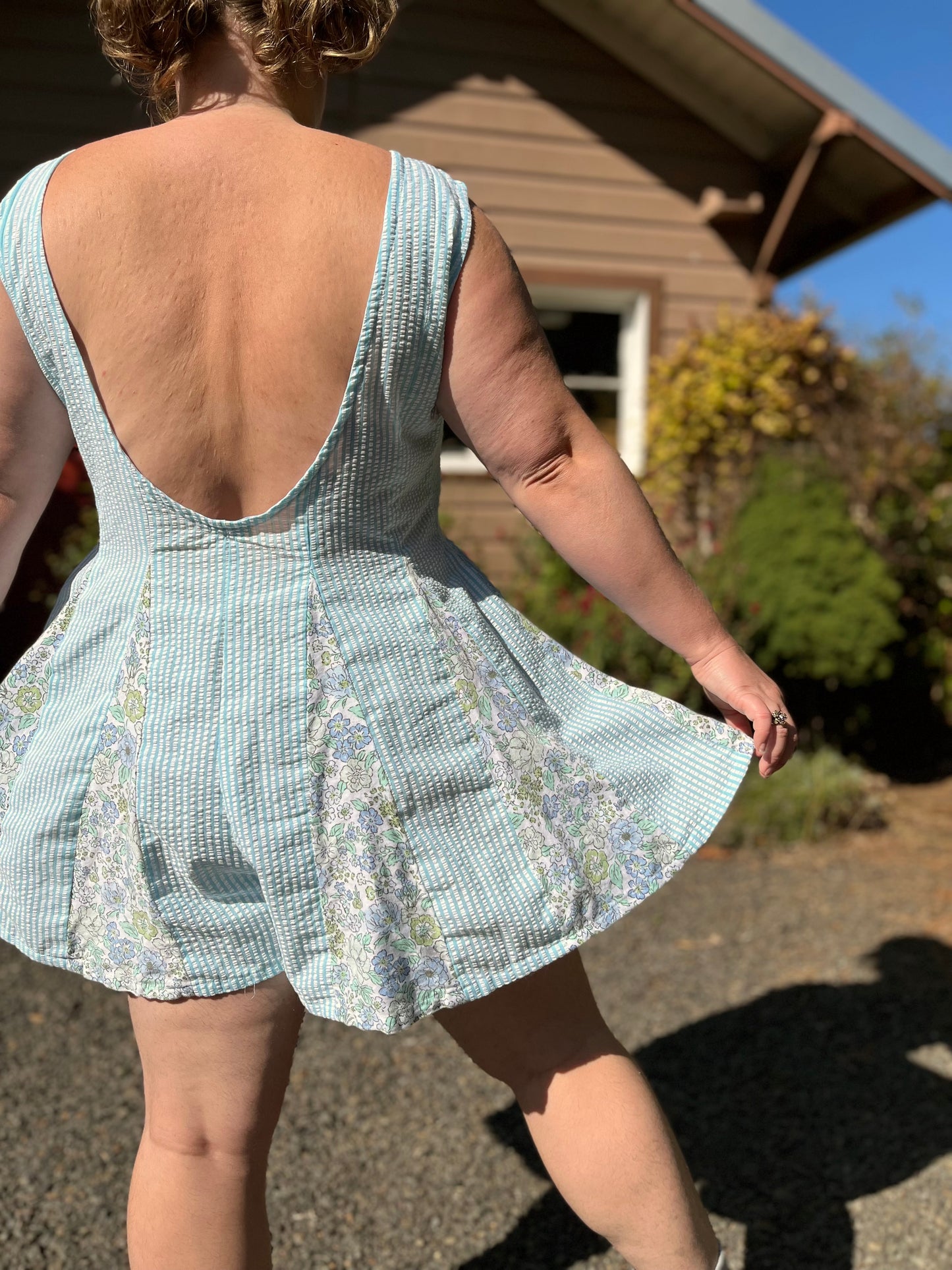 Seersucker Hollyhock Romper