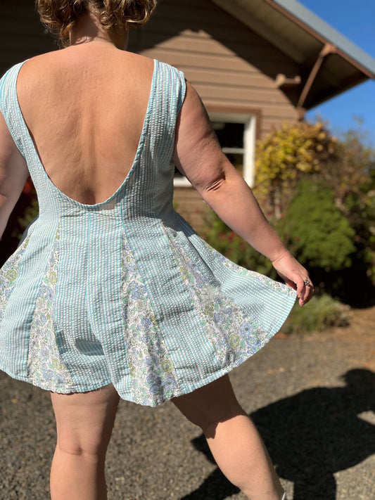 Seersucker Hollyhock Romper