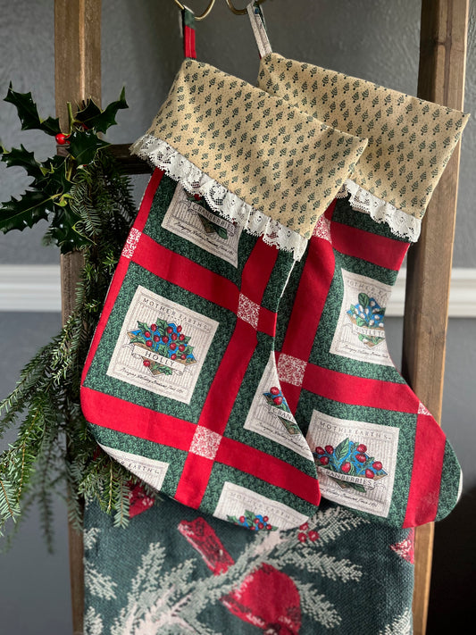 Christmas Stockings With Lace Trim