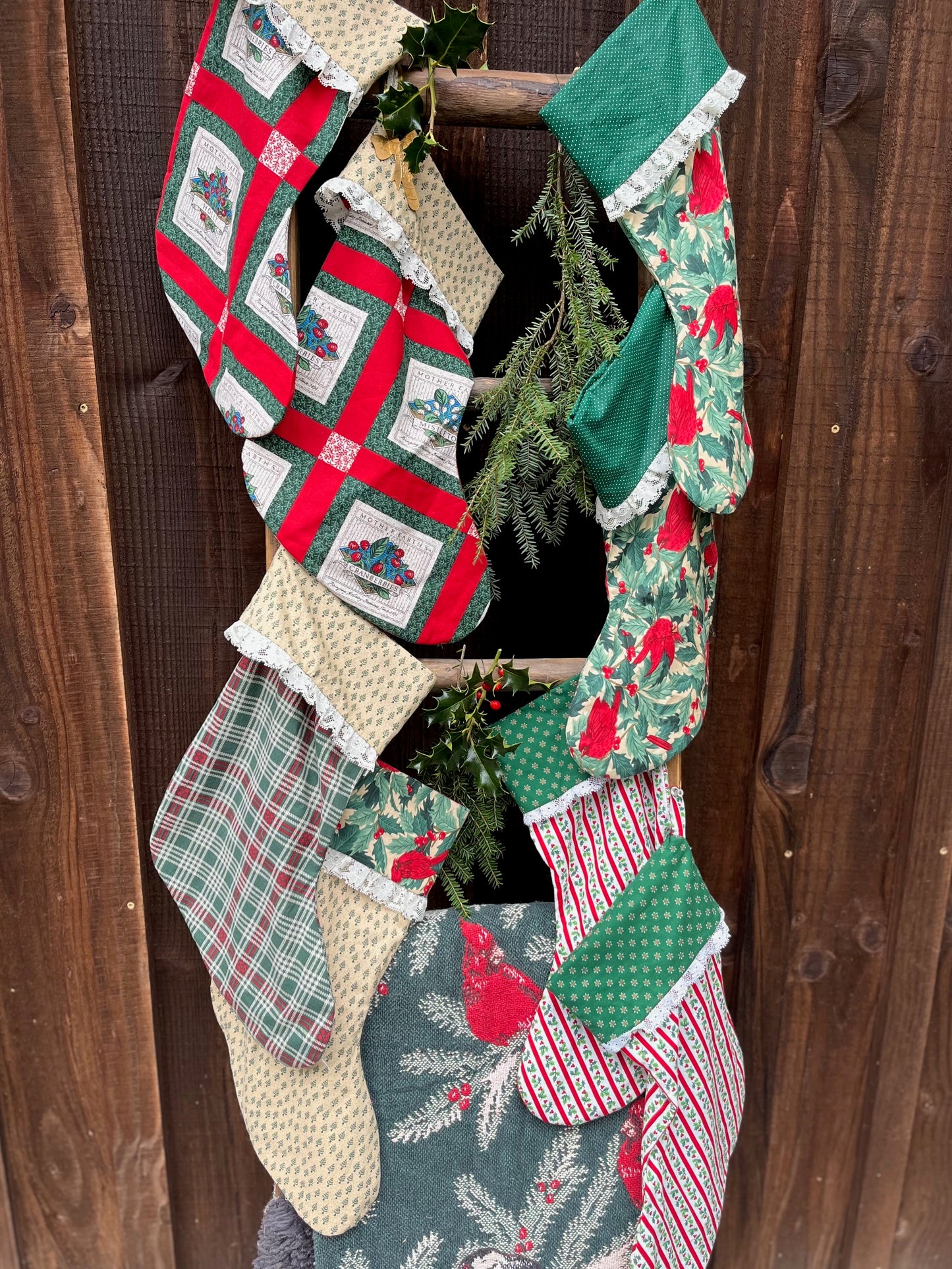 Christmas Stockings With Lace Trim