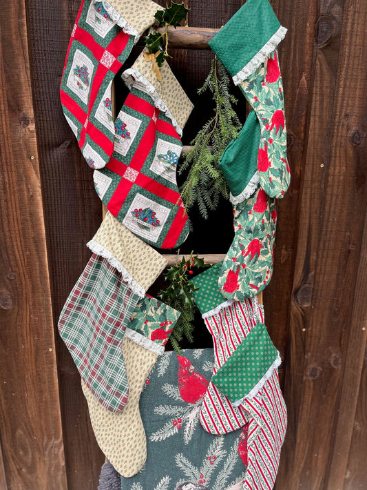 Christmas Stockings With Lace Trim